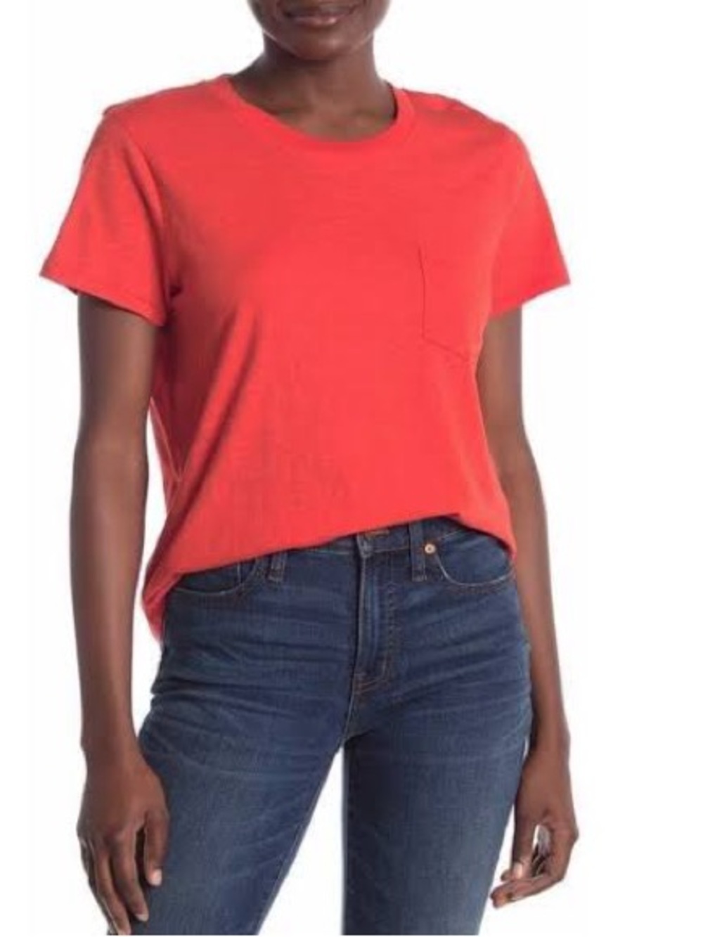 Madewell Coral Short-Sleeve Pocket Tee S